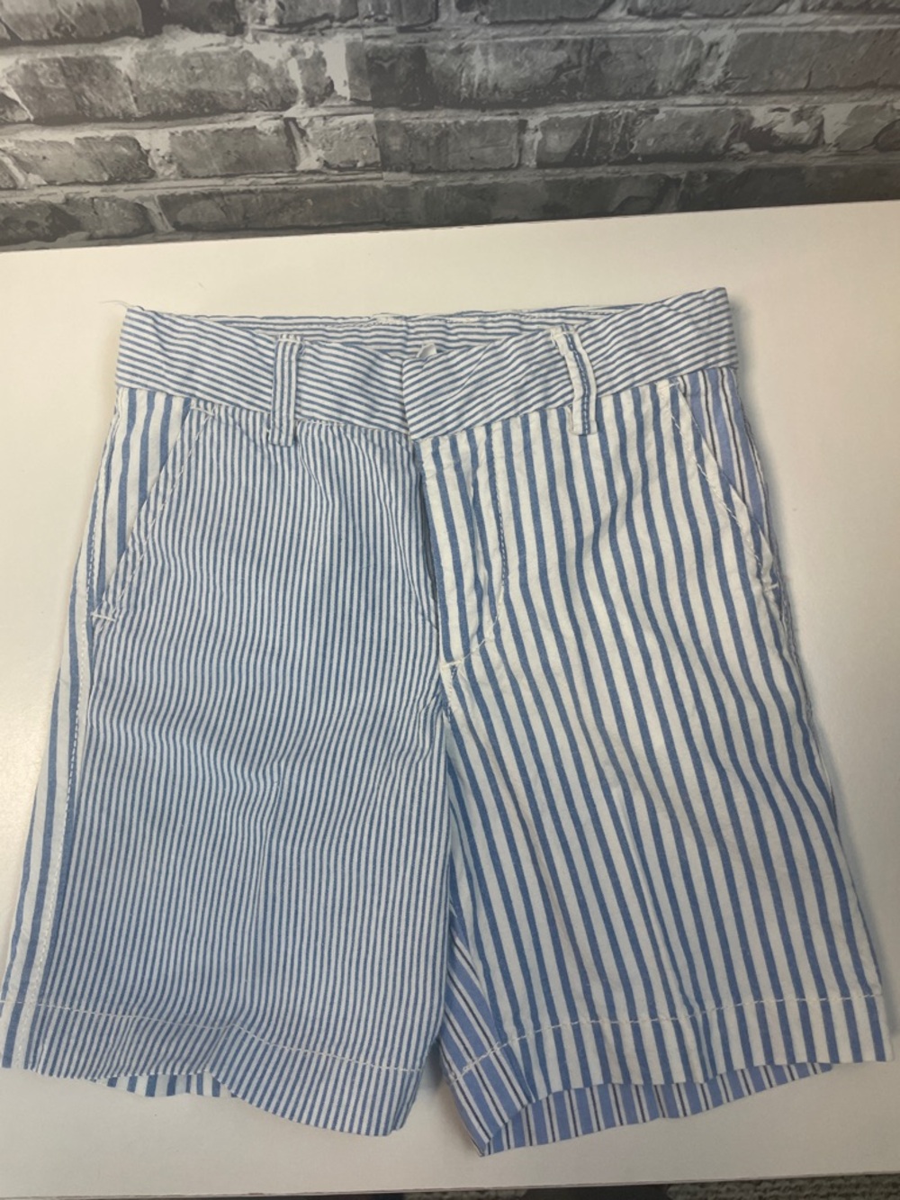 GAP Baby Blue and White Striped Toddler Shorts‎